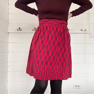 Mata Traders Red A-Line Skirt. 100% cotton. Size Small.